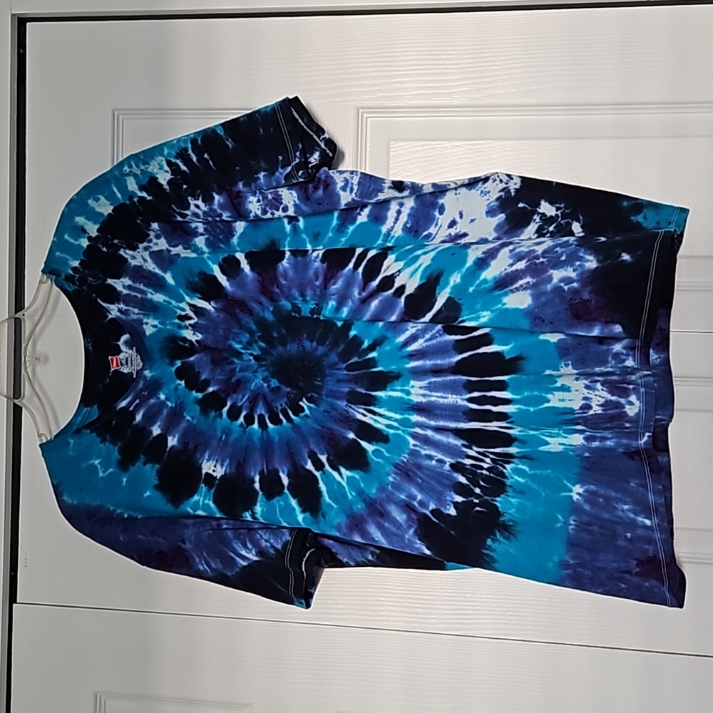 TieDied T-Shirt Swirled Teal Purple Black Men or Women
